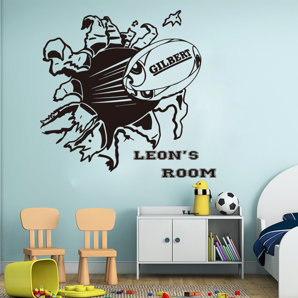 Interior Design Magazine - Personalized Name Rugby Wall Sticker Boy