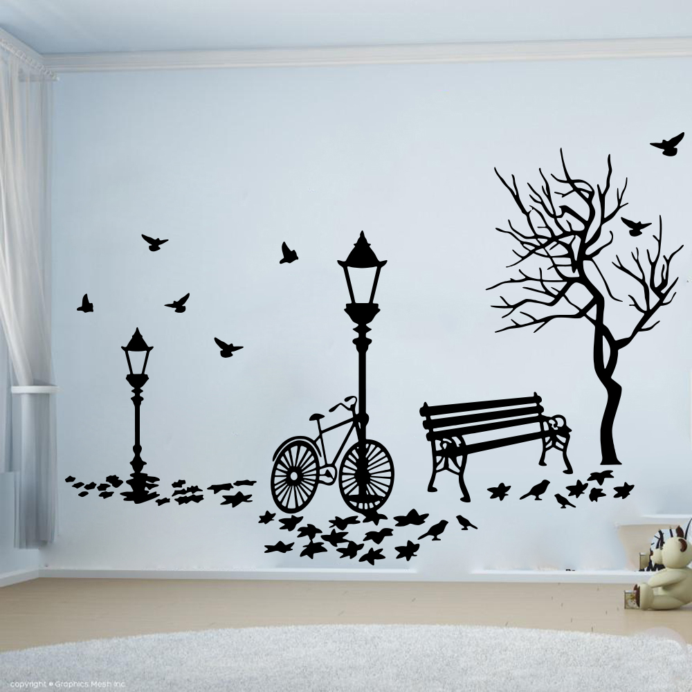 Modern Autumn Landscape Bike T - Interior Design Magazine ulasan dan harga