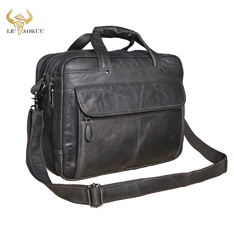 Men Genuine Leather Retro Gray - Interior Design Documentation ulasan dan harga