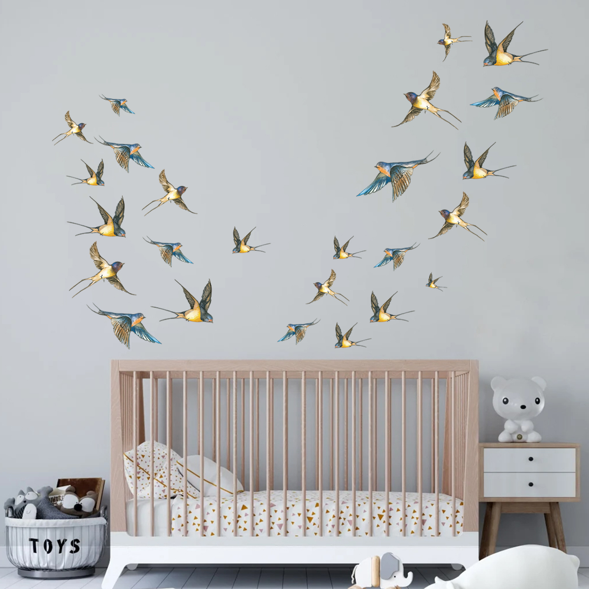 4Pcs Watercolor Bird Wall Stic - Interior Design Magazine ulasan dan harga