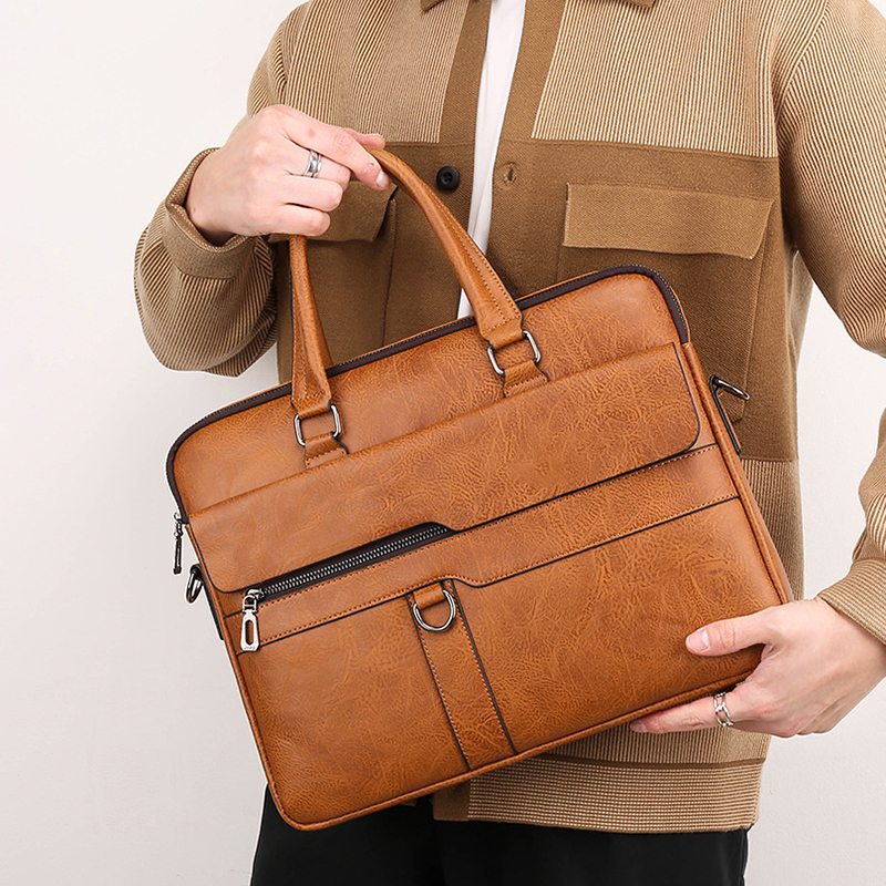 Men's Briefcase PU Leather Han - Interior Design Documentation ulasan dan harga