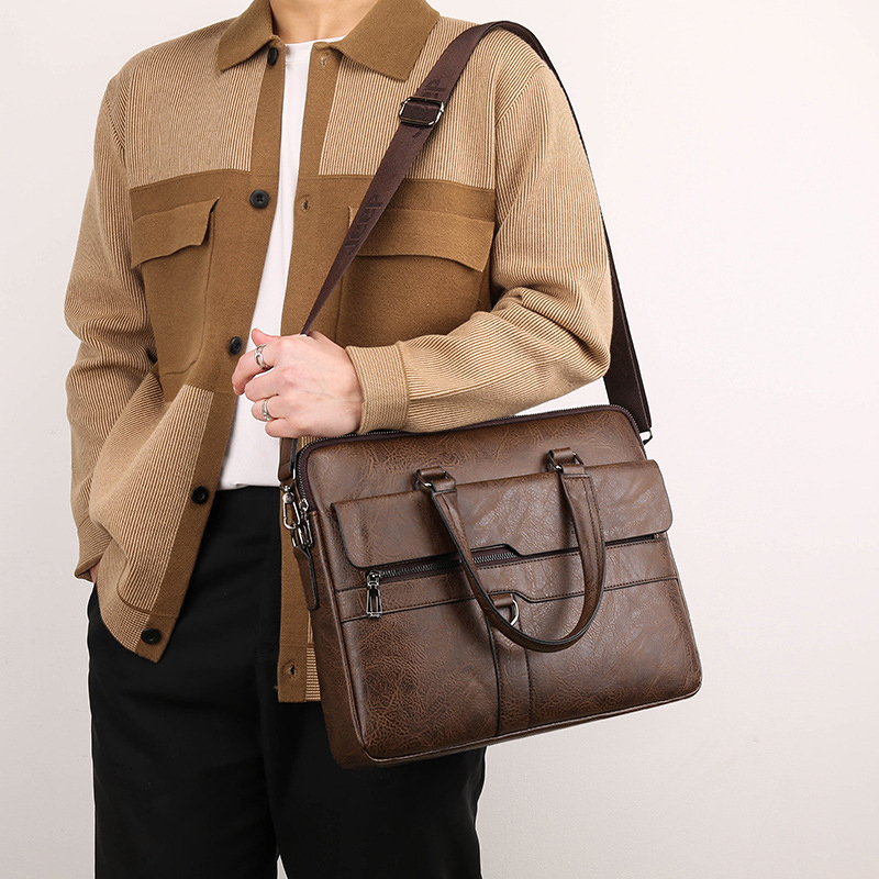 Men's Briefcase PU Leather Han - Interior Design Documentation ulasan dan harga