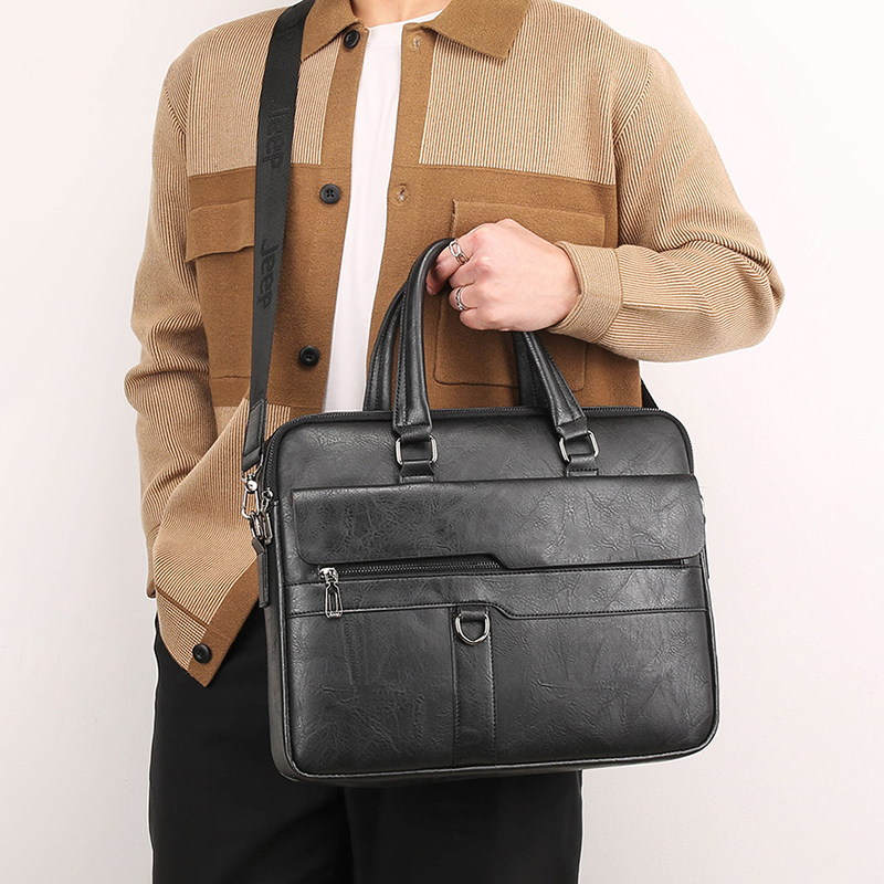 Men's Briefcase PU Leather Han - Interior Design Documentation ulasan dan harga