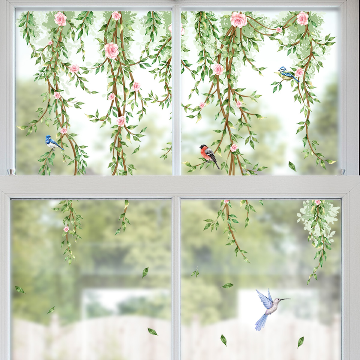 Branches Flowers Birds Glass S - Interior Design Magazine ulasan dan harga