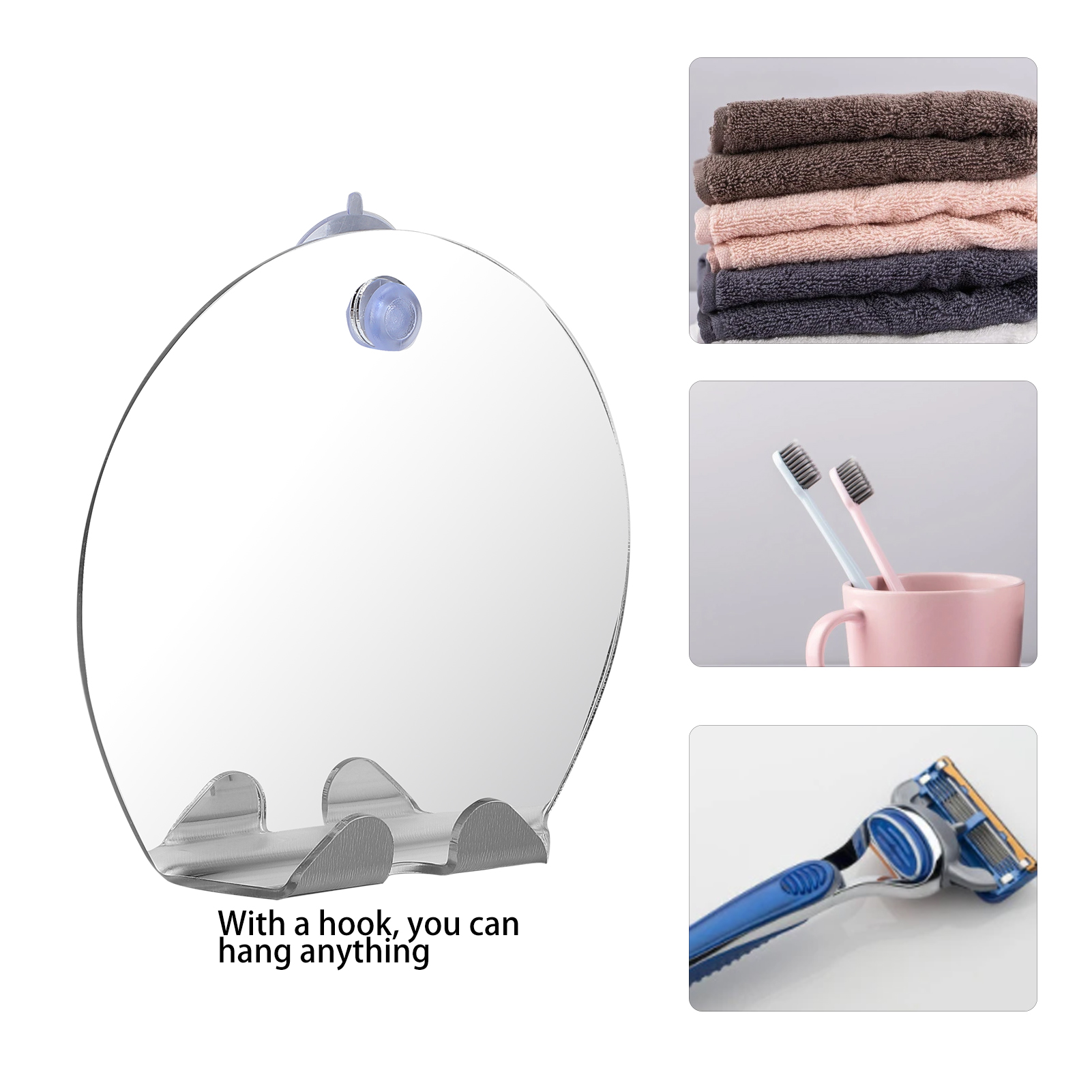 Fogless Bathroom Shaving Mirro - Rattan Mirror Round ulasan dan harga