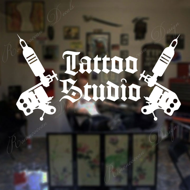 Tattoo Studio Logo Wall Sticke - Interior Design Magazine ulasan dan harga