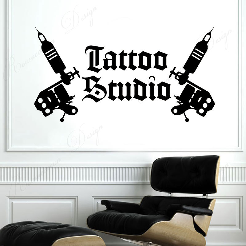 Tattoo Studio Logo Wall Sticke - Interior Design Magazine ulasan dan harga