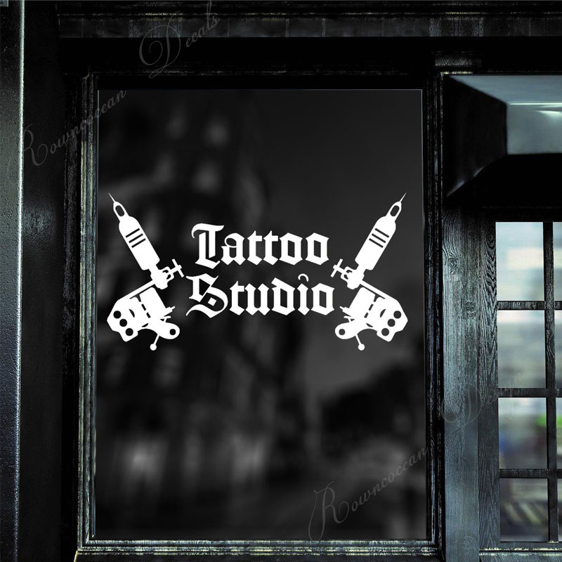 Tattoo Studio Logo Wall Sticke - Interior Design Magazine ulasan dan harga
