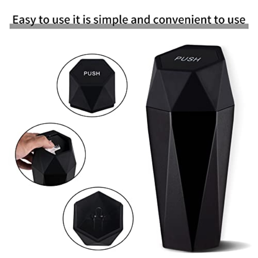 Car Trash Can with Lid, Diamon - Interior Design Type ulasan dan harga